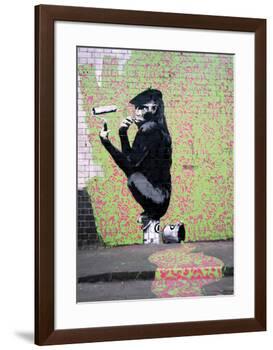 Gorilla-Banksy-Framed Giclee Print