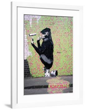 Gorilla-Banksy-Framed Giclee Print