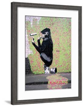 Gorilla-Banksy-Framed Giclee Print