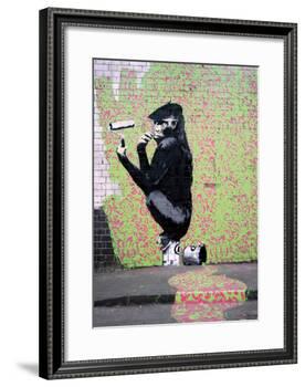 Gorilla-Banksy-Framed Giclee Print