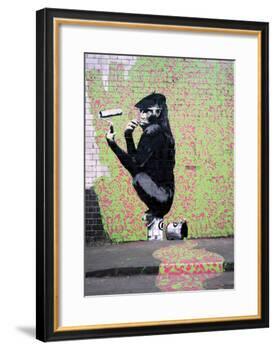 Gorilla-Banksy-Framed Giclee Print