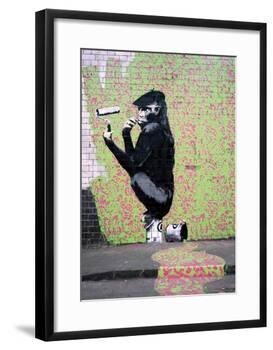Gorilla-Banksy-Framed Giclee Print