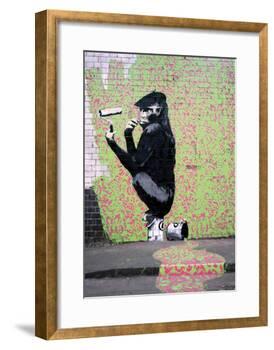 Gorilla-Banksy-Framed Giclee Print