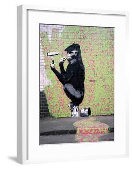 Gorilla-Banksy-Framed Giclee Print