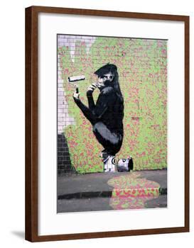 Gorilla-Banksy-Framed Giclee Print