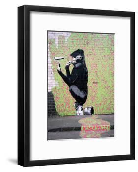 Gorilla-Banksy-Framed Giclee Print