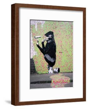 Gorilla-Banksy-Framed Giclee Print