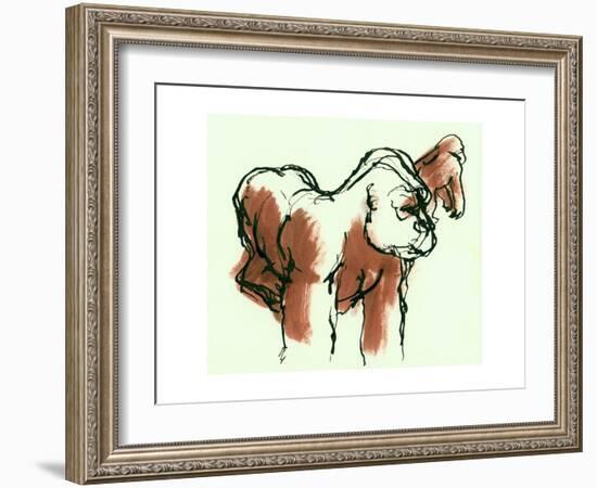 Gorillas, ink drawing, 1975-null-Framed Giclee Print