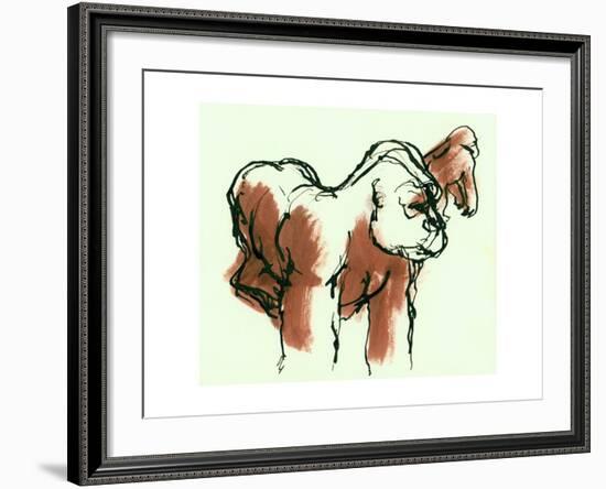 Gorillas, ink drawing, 1975-null-Framed Giclee Print