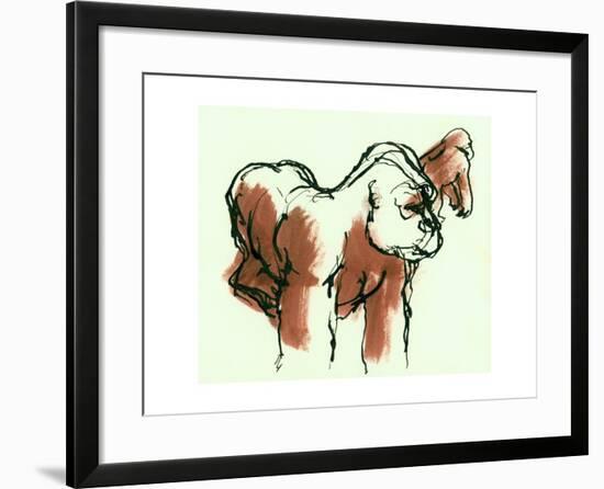 Gorillas, ink drawing, 1975-null-Framed Giclee Print
