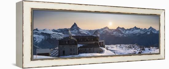 Gornergrat Kulm Hotel and Matterhorn, Zermatt, Valais, Switzerland-Jon Arnold-Framed Premier Image Canvas