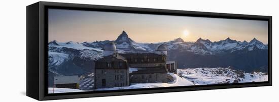 Gornergrat Kulm Hotel and Matterhorn, Zermatt, Valais, Switzerland-Jon Arnold-Framed Premier Image Canvas