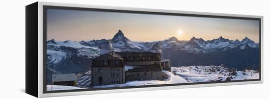 Gornergrat Kulm Hotel and Matterhorn, Zermatt, Valais, Switzerland-Jon Arnold-Framed Premier Image Canvas