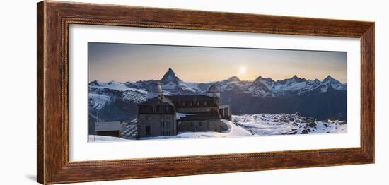 Gornergrat Kulm Hotel and Matterhorn, Zermatt, Valais, Switzerland-Jon Arnold-Framed Photographic Print