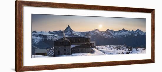 Gornergrat Kulm Hotel and Matterhorn, Zermatt, Valais, Switzerland-Jon Arnold-Framed Photographic Print