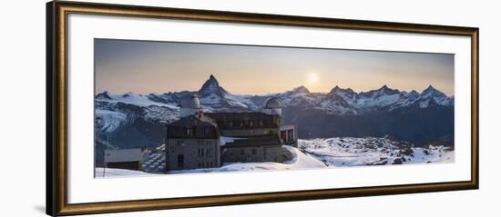 Gornergrat Kulm Hotel and Matterhorn, Zermatt, Valais, Switzerland-Jon Arnold-Framed Photographic Print