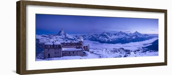 Gornergrat Kulm Hotel and Matterhorn, Zermatt, Valais, Switzerland-Jon Arnold-Framed Photographic Print