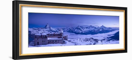 Gornergrat Kulm Hotel and Matterhorn, Zermatt, Valais, Switzerland-Jon Arnold-Framed Photographic Print