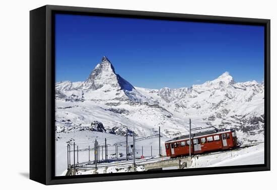 Gornergratbahn at Riffelberg, Matterhorn, Zermatt, Valais, Switzerland-Norbert Eisele-Hein-Framed Premier Image Canvas