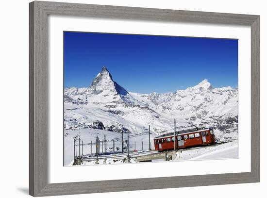 Gornergratbahn at Riffelberg, Matterhorn, Zermatt, Valais, Switzerland-Norbert Eisele-Hein-Framed Photographic Print