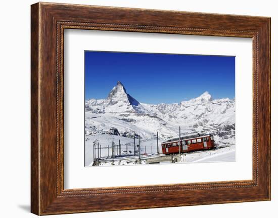 Gornergratbahn at Riffelberg, Matterhorn, Zermatt, Valais, Switzerland-Norbert Eisele-Hein-Framed Photographic Print