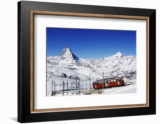 Gornergratbahn at Riffelberg, Matterhorn, Zermatt, Valais, Switzerland-Norbert Eisele-Hein-Framed Photographic Print