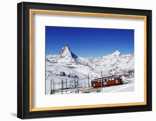 Gornergratbahn at Riffelberg, Matterhorn, Zermatt, Valais, Switzerland-Norbert Eisele-Hein-Framed Photographic Print