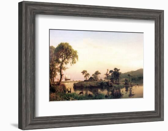 Gosnold on the Island of Cuttyhunk-Albert Bierstadt-Framed Premium Giclee Print