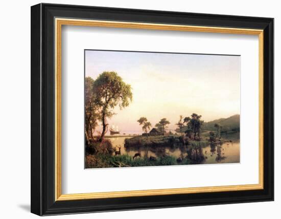 Gosnold on the Island of Cuttyhunk-Albert Bierstadt-Framed Premium Giclee Print