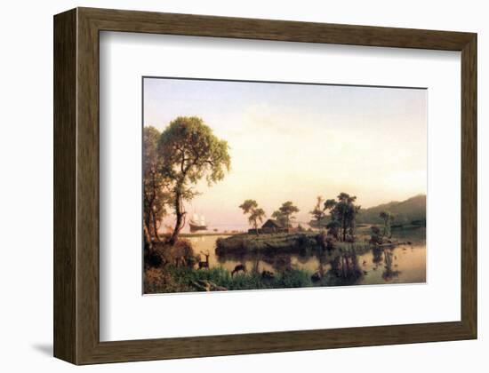 Gosnold on the Island of Cuttyhunk-Albert Bierstadt-Framed Premium Giclee Print