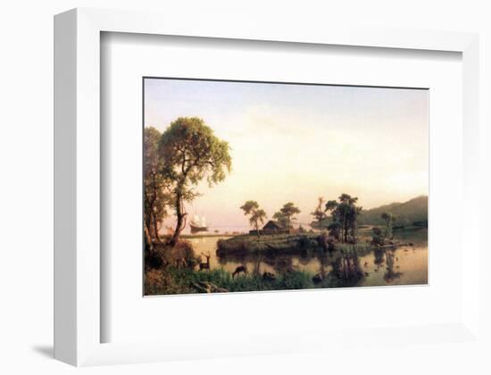 Gosnold on the Island of Cuttyhunk-Albert Bierstadt-Framed Premium Giclee Print