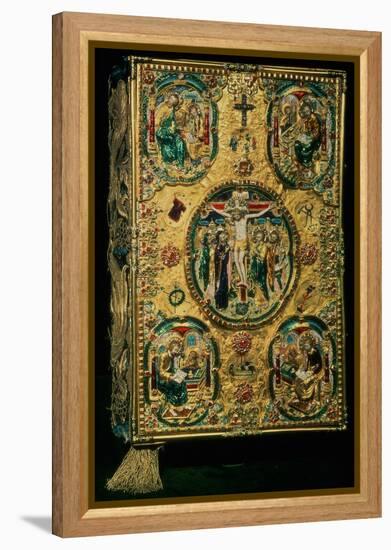 Gospel Cover, Gold with Repousse and Enamel Decoration, Set with Jewels, Russian, 12th Century-null-Framed Premier Image Canvas