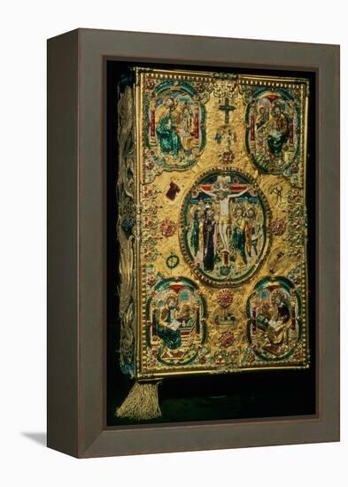 Gospel Cover, Gold with Repousse and Enamel Decoration, Set with Jewels, Russian, 12th Century-null-Framed Premier Image Canvas