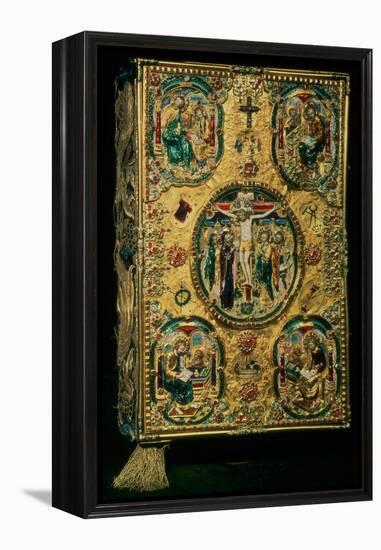 Gospel Cover, Gold with Repousse and Enamel Decoration, Set with Jewels, Russian, 12th Century-null-Framed Premier Image Canvas