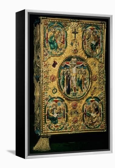 Gospel Cover, Gold with Repousse and Enamel Decoration, Set with Jewels, Russian, 12th Century-null-Framed Premier Image Canvas