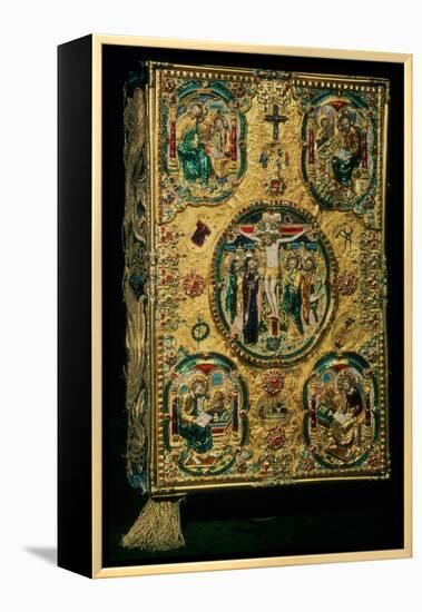 Gospel Cover, Gold with Repousse and Enamel Decoration, Set with Jewels, Russian, 12th Century-null-Framed Premier Image Canvas