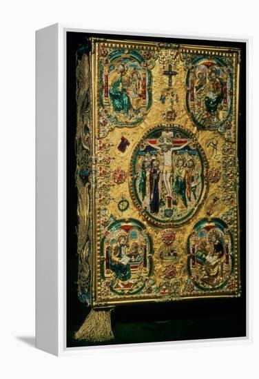 Gospel Cover, Gold with Repousse and Enamel Decoration, Set with Jewels, Russian, 12th Century-null-Framed Premier Image Canvas