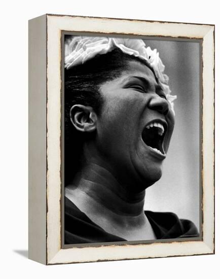 Gospel Singer Mahalia Jackson Singing at 'Prayer Pilgrimage for Freedom'-Paul Schutzer-Framed Premier Image Canvas