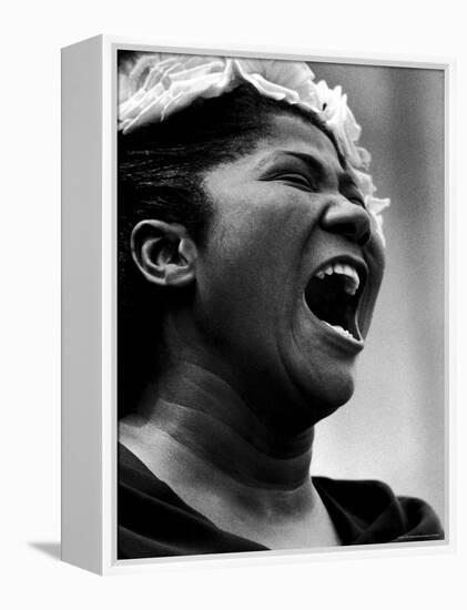 Gospel Singer Mahalia Jackson Singing at 'Prayer Pilgrimage for Freedom'-Paul Schutzer-Framed Premier Image Canvas