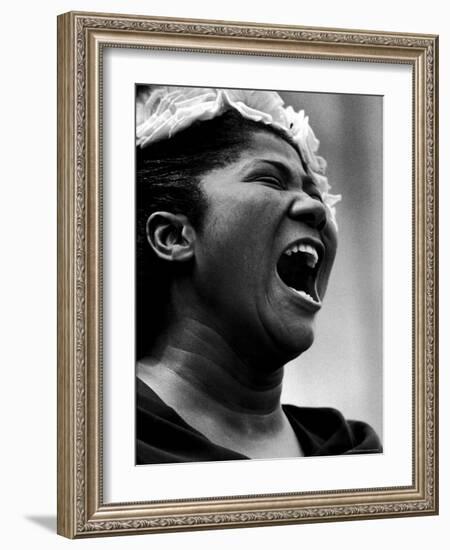 Gospel Singer Mahalia Jackson Singing at 'Prayer Pilgrimage for Freedom'-Paul Schutzer-Framed Premium Photographic Print