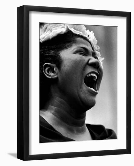 Gospel Singer Mahalia Jackson Singing at 'Prayer Pilgrimage for Freedom'-Paul Schutzer-Framed Premium Photographic Print