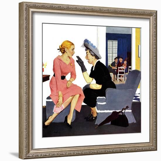 "Gossiping Neighbor", May 12, 1951-George Hughes-Framed Giclee Print