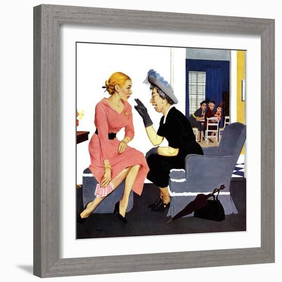 "Gossiping Neighbor", May 12, 1951-George Hughes-Framed Giclee Print