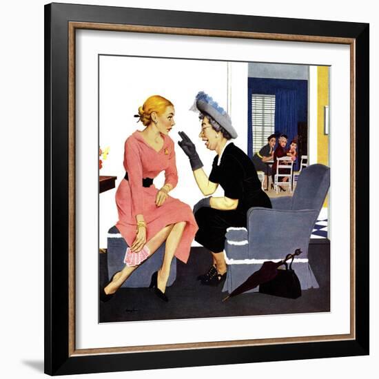 "Gossiping Neighbor", May 12, 1951-George Hughes-Framed Giclee Print