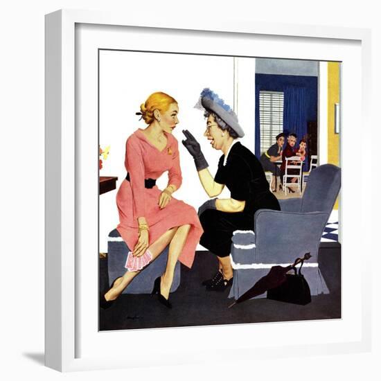 "Gossiping Neighbor", May 12, 1951-George Hughes-Framed Giclee Print