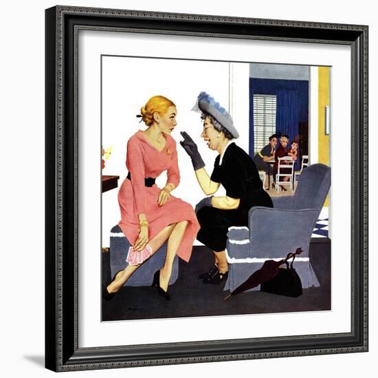 "Gossiping Neighbor", May 12, 1951-George Hughes-Framed Giclee Print