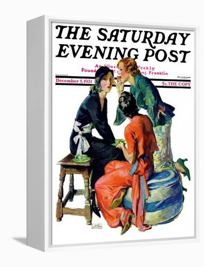 "Gossiping," Saturday Evening Post Cover, December 5, 1931-John LaGatta-Framed Premier Image Canvas