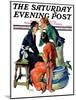 "Gossiping," Saturday Evening Post Cover, December 5, 1931-John LaGatta-Mounted Giclee Print