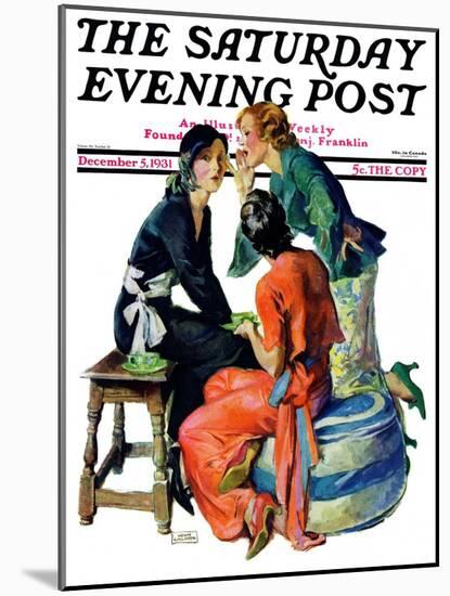 "Gossiping," Saturday Evening Post Cover, December 5, 1931-John LaGatta-Mounted Giclee Print