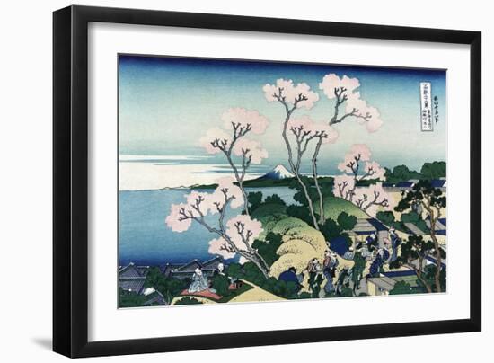 Goten-Yama-Hill. Shinagawa on the Tokaido Road-Katsushika Hokusai-Framed Art Print